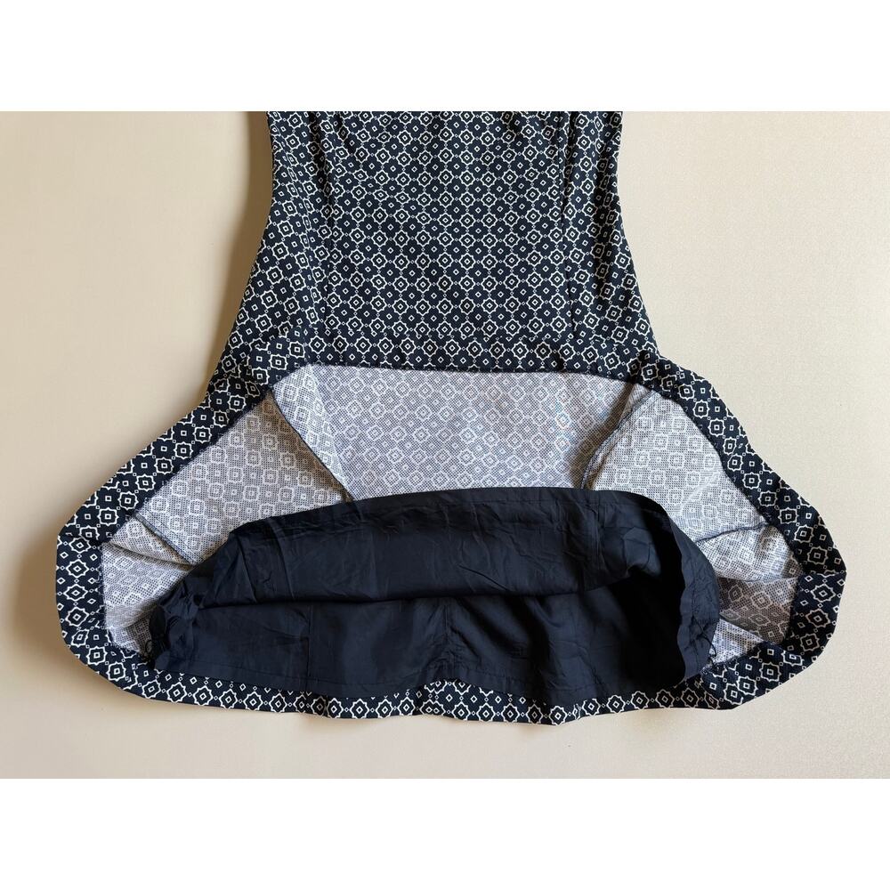 Brooks Brothers Women's Navy Blue Geometric Print Fit & Flare Dress Size 8 - Picture 4 of 13